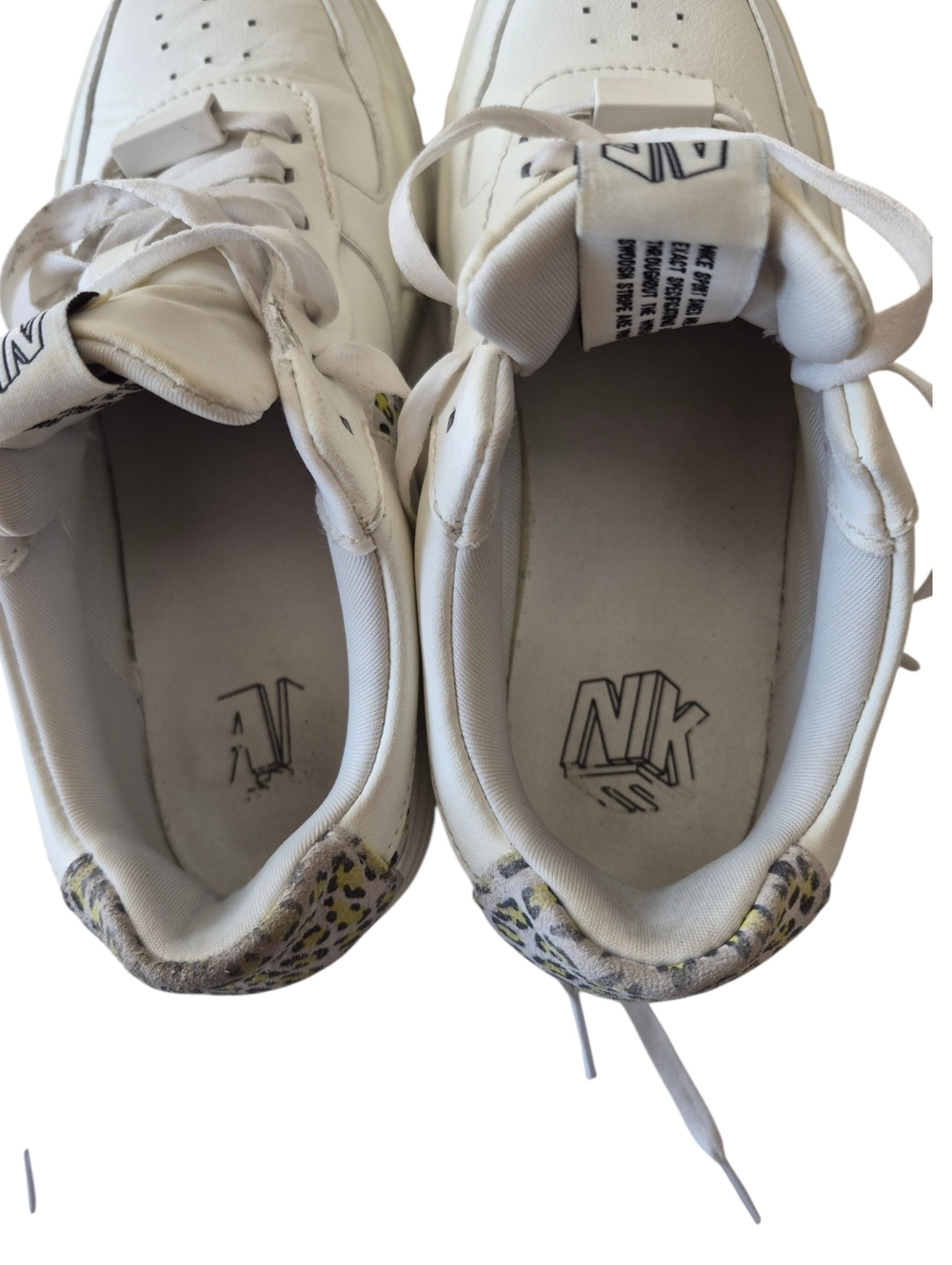 Nike Air Force Leopard Womens White Sneakers, Size 7.5 - Picture 9 of 9